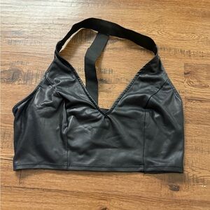 Black Halter Crop Top